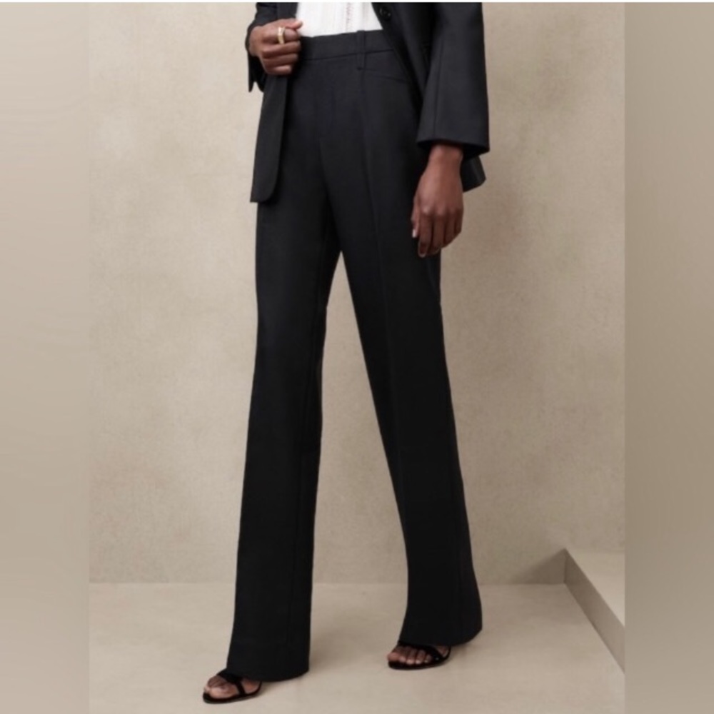 NWT! Banana Republic Black Lido Straight Italian Wool Pant - All Long Sizes